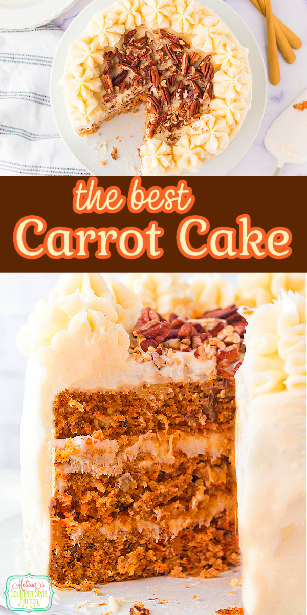 This Carrot Cake is the perfect special occasion cake #carrotcake #easycarrotcake #carrotlayercake #creamcheesefrosting #easycakerecipes #cakerecipes #easterdesserts