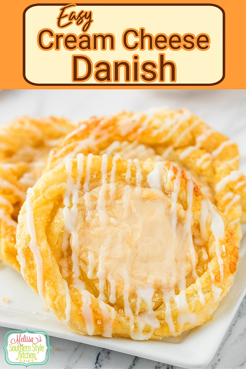 These easy Cream Cheese Danish are made using puff pastry filled with a sweet cheesecake-like filling. #puffpastryrecipes #danish #creamcheesedanish #easydanish #cheesecake #brunchrecipes #breakfast recipes via @melissasssk