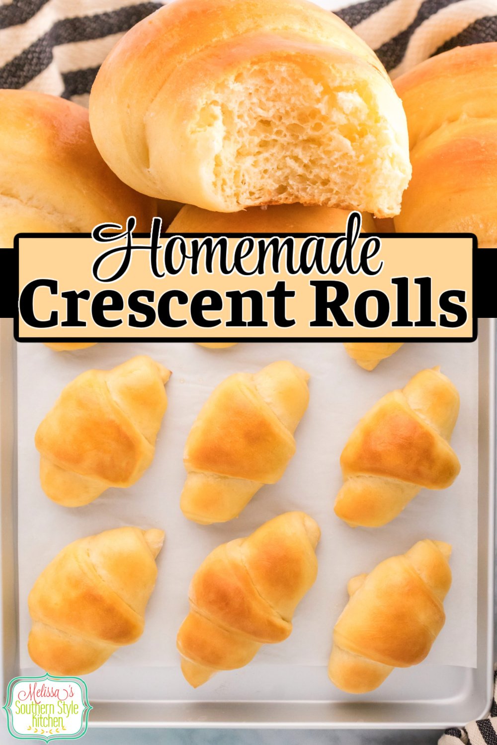 These soft and fluffy Crescent Rolls melt in your mouth served straight from the oven with butter and a drizzle of honey #crescentrolls #homemadebread #breadrecipes #crescentrollrecipes #homemadecrescentrolls via @melissasssk