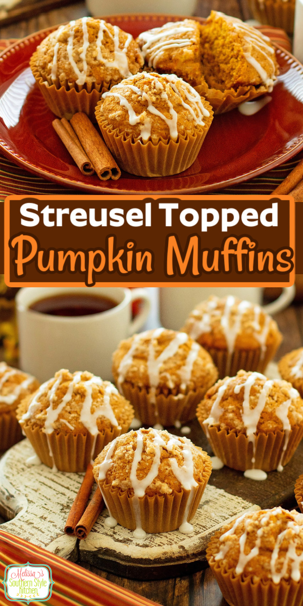 Enjoy these Pumpkin Muffins with Streusel Topping with a cup of Joe or hot tea #pumpkinmuffins #pumpkinrecipes #pumpkindesserts #easymuffins #muffinrecipes #easypumpkinrecipes #streuselmuffins #pumpkin via @melissasssk