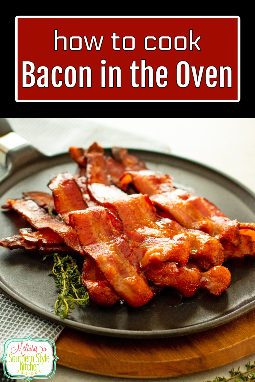 This simple technique showing you How to Cook Bacon in the Oven is one that you'll return to over and over again. #bacon #bakedbacon #howtocookbaconintheoven #ovenfriedbacon #easybaconrecipes #baconrecipes via @melissasssk