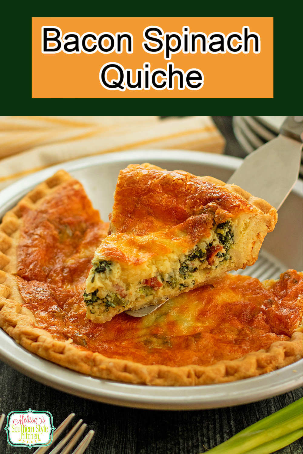 This easy Bacon Spinach Quiche recipe is ideal for weekend brunches and special holiday gatherings #quicherecipes #spinachquiche #baconquiche #baconspinachquiche #brunchrecipes #baconrecipes #easyquicherecipes