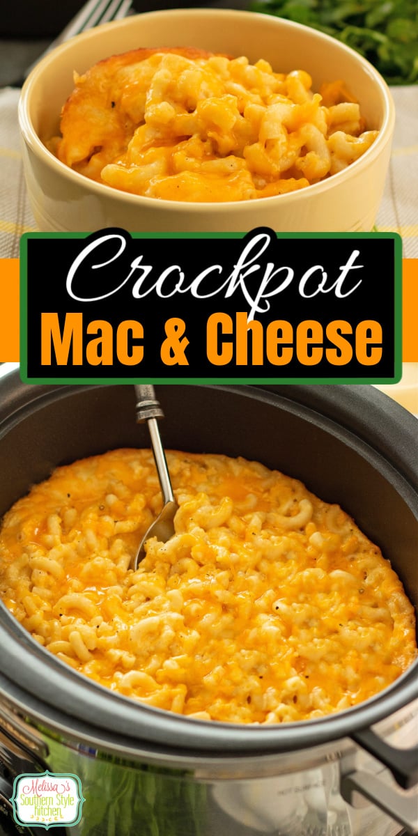 This easy Crockpot Mac and Cheese recipe features a quick sauce that's combined with elbow macaroni and a generous helping of cheddar cheese #crockpotrecipes #crockpotmacandcheese #easymacandcheese #cheesymacaroni #macaroniandcheeserecipe #slowcookermacandcheese #bestmacandcheeserecipe