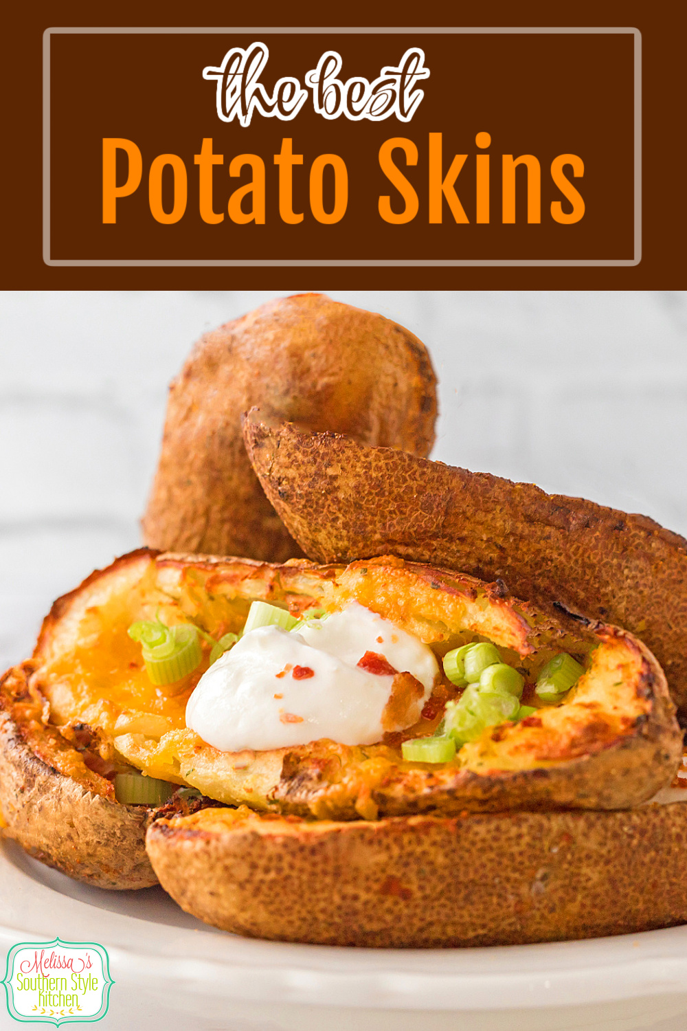 This Potato Skins Recipe will make the perfect addition to your party foods menu! #potatoskins #easypotatorecipes #potatoes #sidedishrecipes #appetizers #potatoappetizers via @melissasssk