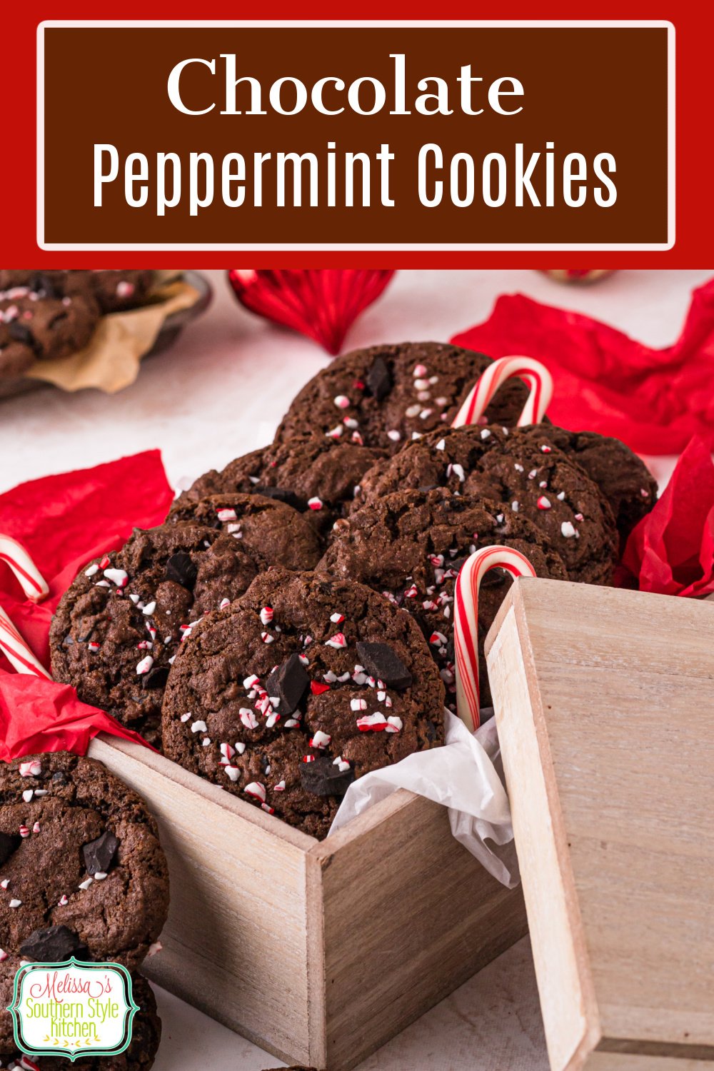 Add these Chocolate Peppermint Cookies to your Christmas cookies this year! #chocolatecookies #peppermintcookies #chocolaterecipes #chocolatecookierecipes #christmascookies via @melissasssk