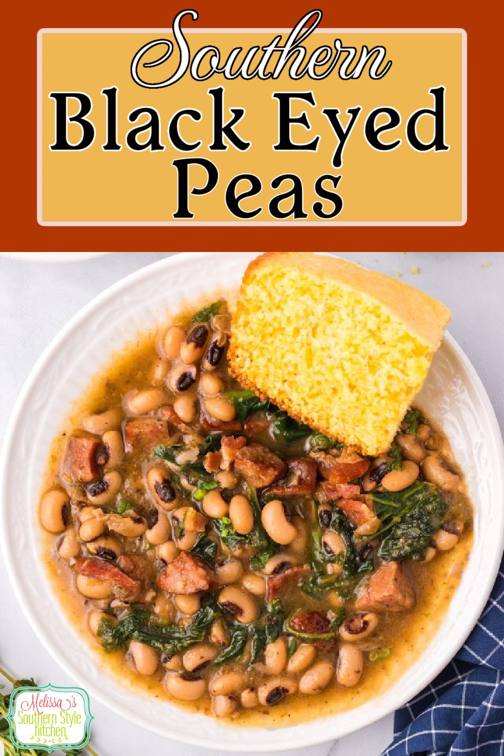 This Southern Black Eyed Peas recipe is a flavor packed dish that the family will love year-round. #blackeyedpeas #newyearsrecipes #southernpeas #southernblackeyedpeas #recipesforblackeyedpeas #easyblackeyedpeasrecipe via @melissasssk