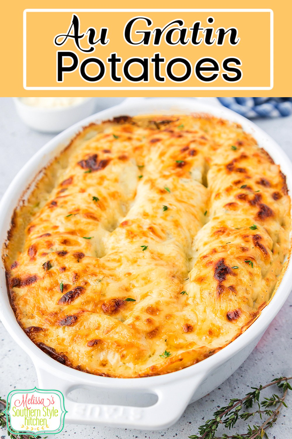 These decadent Au Gratin Potatoes are the ideal side dish for any special occasion #augratinpotatoes #scallopedpotatoes #potatocasserole #easypotatorecipes #bakedscallopedpotatoes #augratinpotatoesrecipe