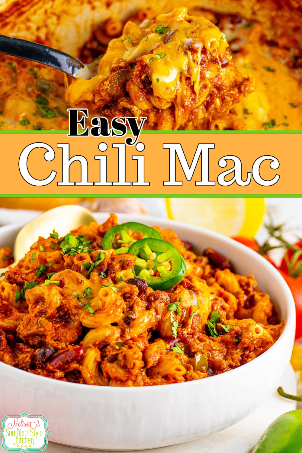 This easy Chili Mac Recipe is a one pot meal that's made entirely on the stovetop #chiliwithbeans #chilimac #chilimacaroni #easygroundbeefrecipes #chili #macaronirecipes #groundbeef #easychilimac #stovetopchilimac via @melissasssk