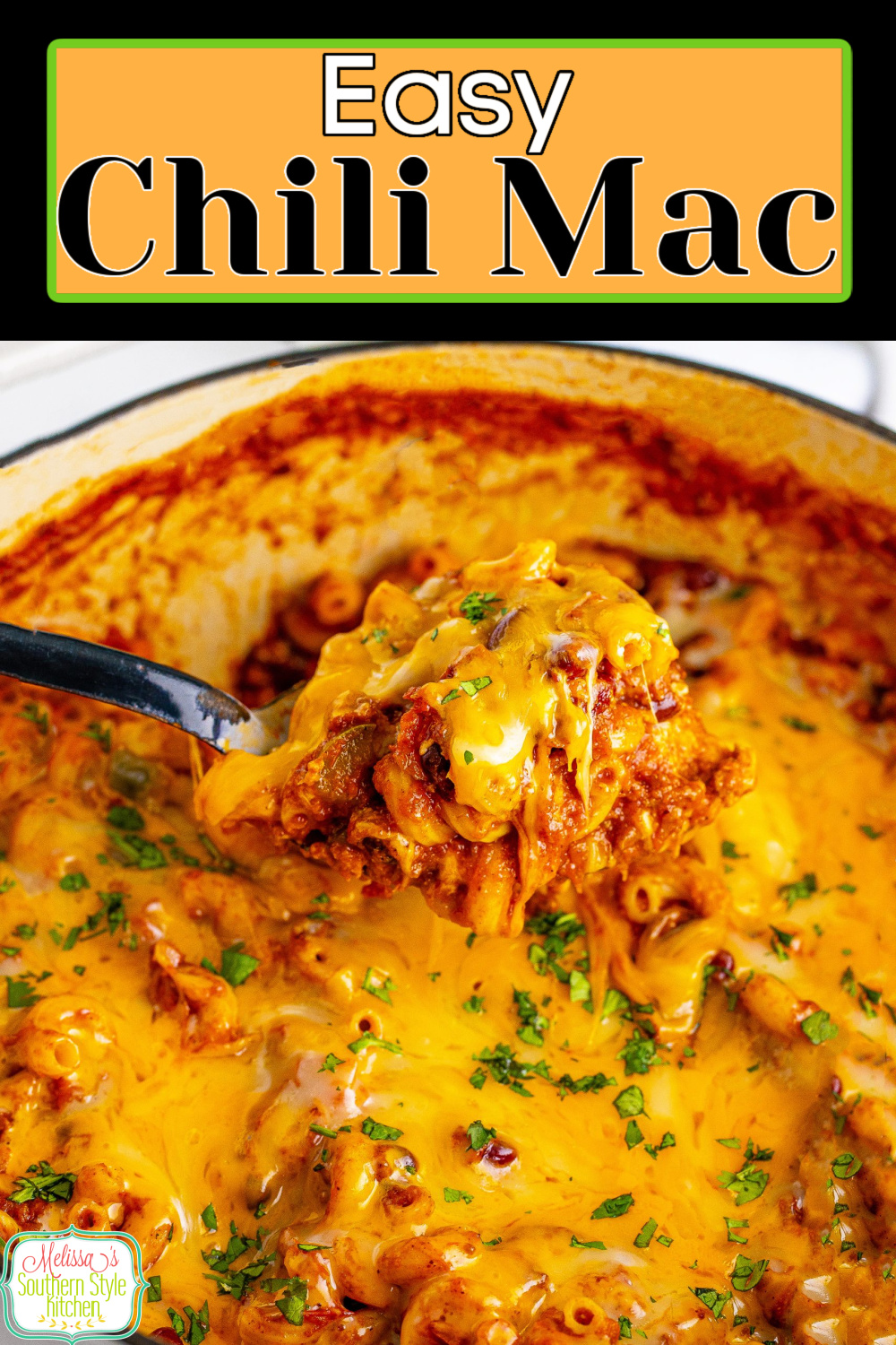 This easy Chili Mac Recipe is a one pot meal that's made entirely on the stovetop #chiliwithbeans #chilimac #chilimacaroni #easygroundbeefrecipes #chili #macaronirecipes #groundbeef #easychilimac #stovetopchilimac via @melissasssk