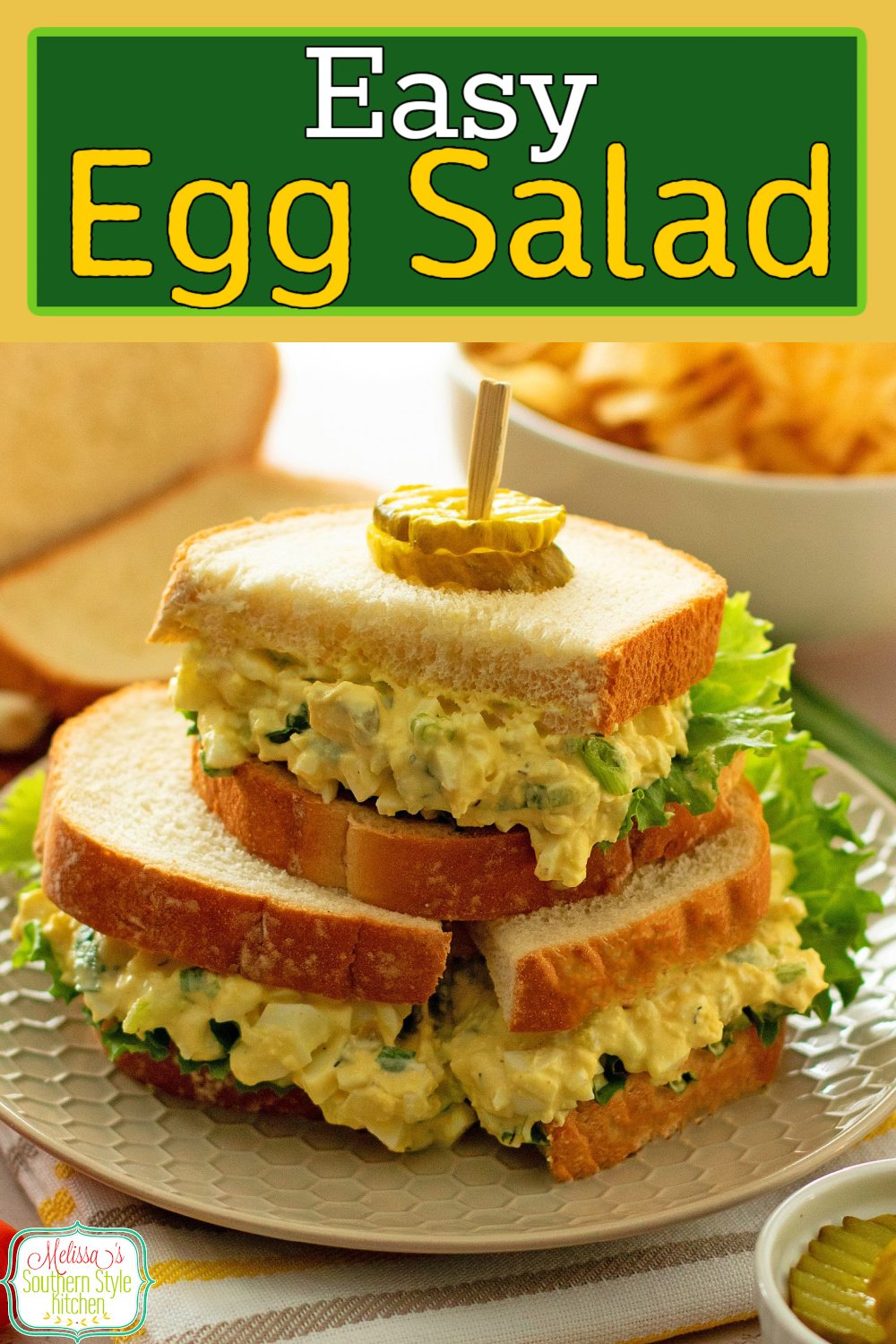 This easy Egg Salad Recipe can be served on artisan bread, rolls or croissants for a quick and delicious meal #eggsalad #saladrecipes #easyeggsalad #eggrecipes #hardboiledeggs #eggrecipes via @melissasssk
