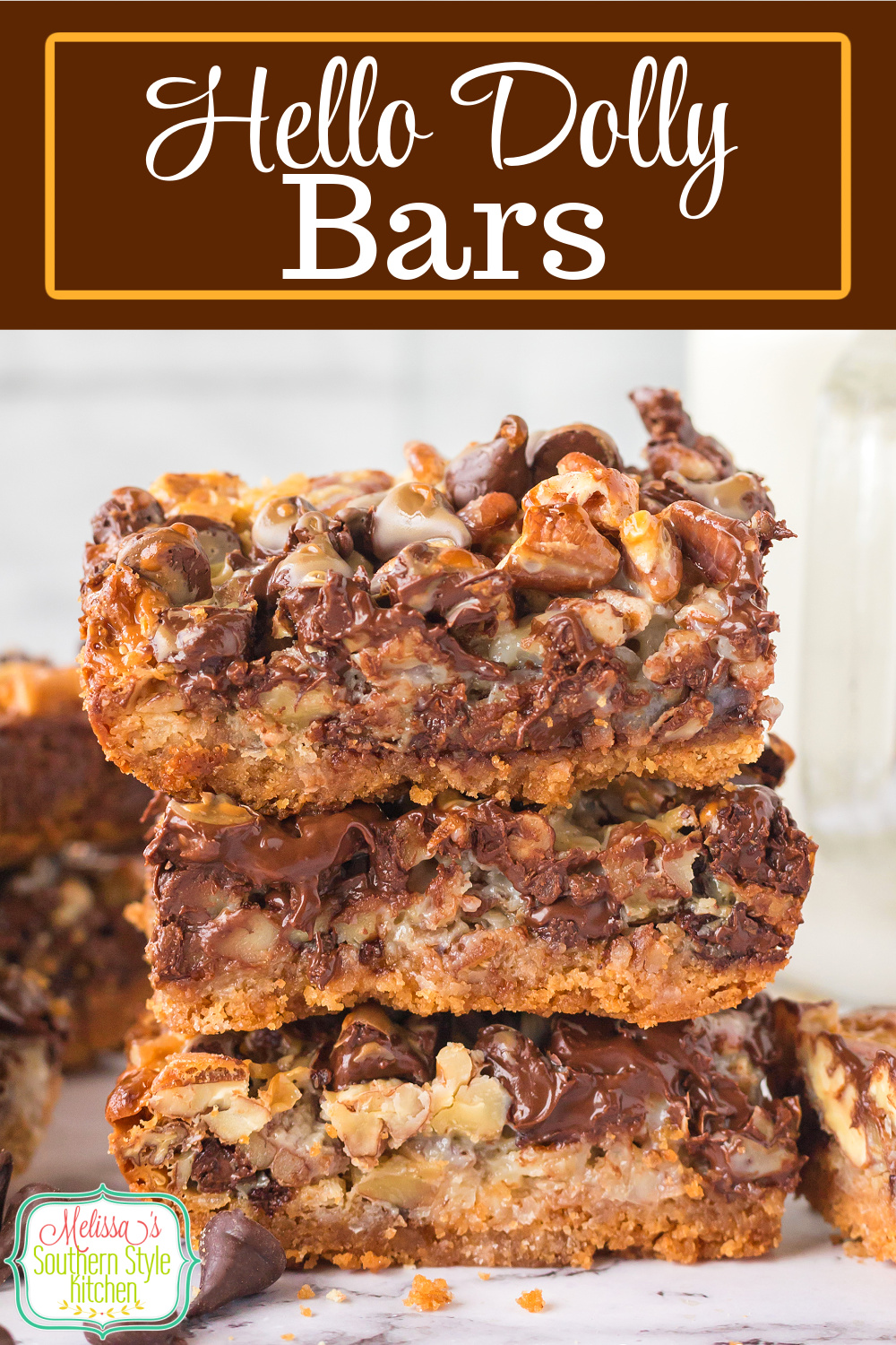 These scrumptious Hello Dolly Bars a.k.a. Magic Cookie Bars are ideal for tailgating, summer picnics, game day snacking and the holidays. #hellodollybars #cookiebars #magiccookiebars #7layerbars #layeredcookiebars #superbowldesserts #summerdesserts