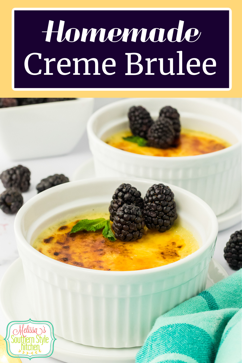 This Creme Brulee recipe features a creamy vanilla bean custard crowned with a caramelized sugar topping that makes it simply irresistible. #cremebrulee #bakedcustard #bakedcremebrulee via @melissasssk