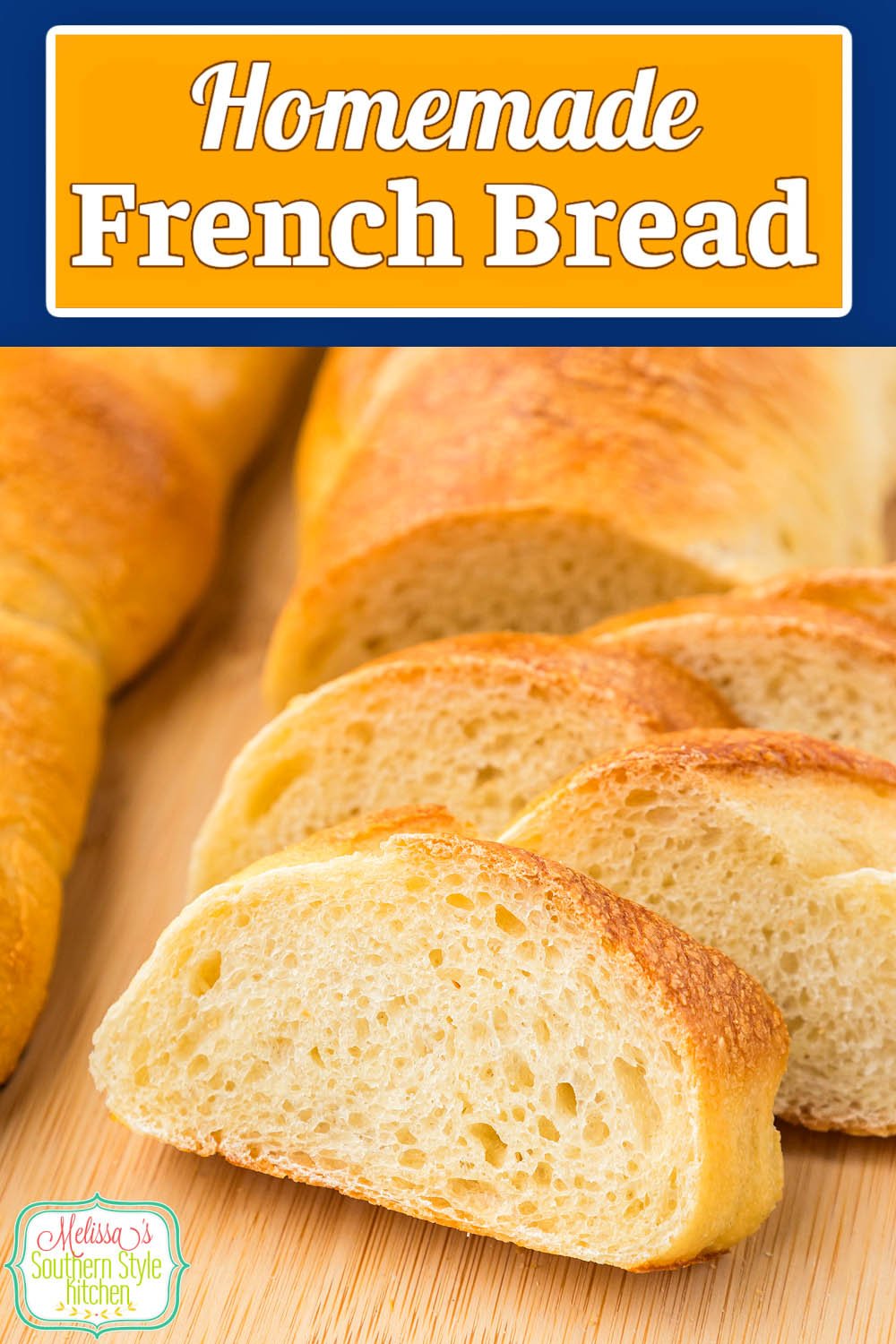 Enjoy this homemade French Bread slathered with butter as a side dish with any meal or for making hoagies, sandwiches, garlic bread and more. #frenchbread #breadrecipes #homemadebread #frenchbreadrecipe via @melissasssk