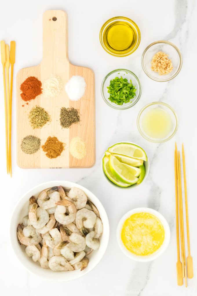 ingredients-to-make-garlic-butter-shrimp-skewers-in-oven
