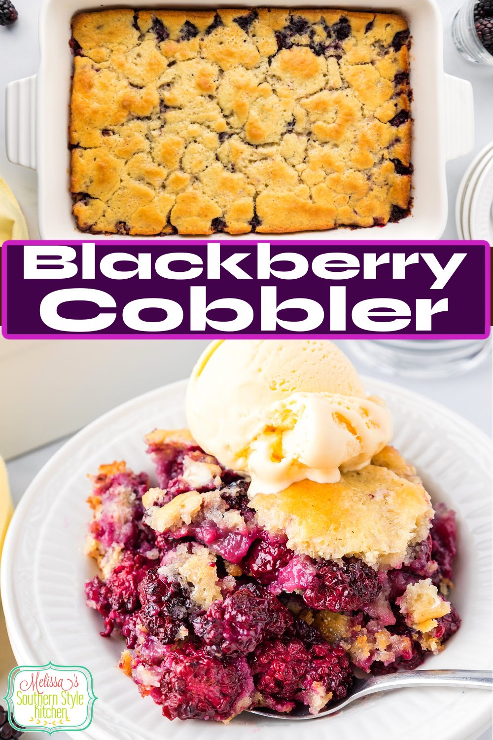 Blackberry Cobbler Recipe - melissassouthernstylekitchen.com