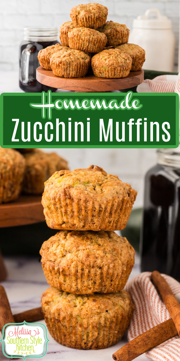 These delicious moist Zucchini Muffins have a delightful tender crumb. #zucchini #muffins #zucchinimuffins #easymuffinrecipes #breakfast #easyrecipes #southernfood