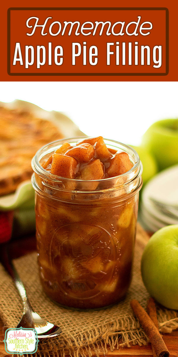 Enjoy this easy Apple Pie Filling for making pies or as a topping for pancakes, waffles, ice cream, french toast or oatmeal year-round. #apples #applerecipes #applepiefilling #caramelapples #applerecipes #applepie #pierecipes #easyapplerecipes #grannysmithapplerecipes via @melissasssk