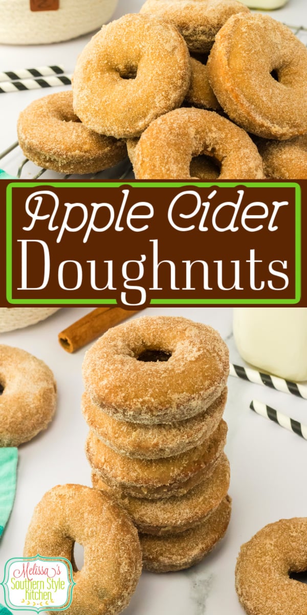 Serve these baked Apple Cider Doughnuts with a cup of coffee, tea or a tall glass of milk. #apples #applecider #doughnuts #appleciderdoughnuts #donuts #donutrecipes via @melissasssk