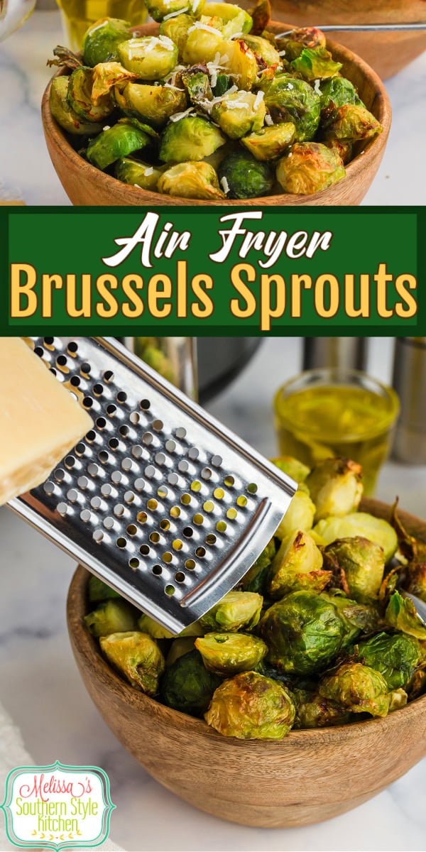 These Air Fryer Brussels Sprouts have a crispy exterior and tender interior that combines satisfying crunchiness with the natural flavor. #airfryerrecipes #brusselssprouts #brusselssproutsrecipe #easyairfryerbrusselssprouts #thanksgivingrecipes #lowcarbrecipes #ketorecipes via @melissasssk