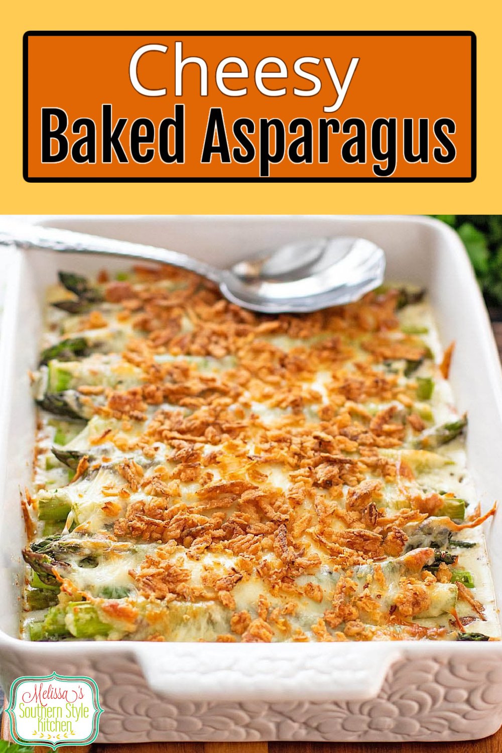 This oven roasted Cheesy Baked Asparagus is a decadent side dish that will elevate your side dish options #cheesybakedasparagus #asapragusrecipes #roastedasparagus #freshasparagusrecipes #southernrecipes via @melissasssk