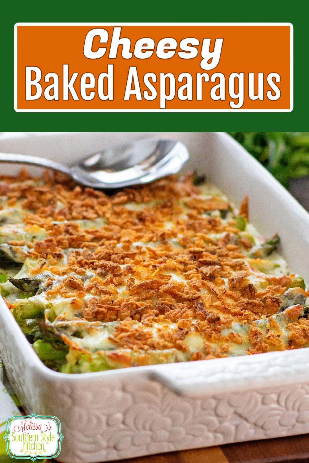 This oven roasted Cheesy Baked Asparagus is a decadent side dish that will elevate your side dish options #cheesybakedasparagus #asapragusrecipes #roastedasparagus #freshasparagusrecipes #southernrecipes via @melissasssk
