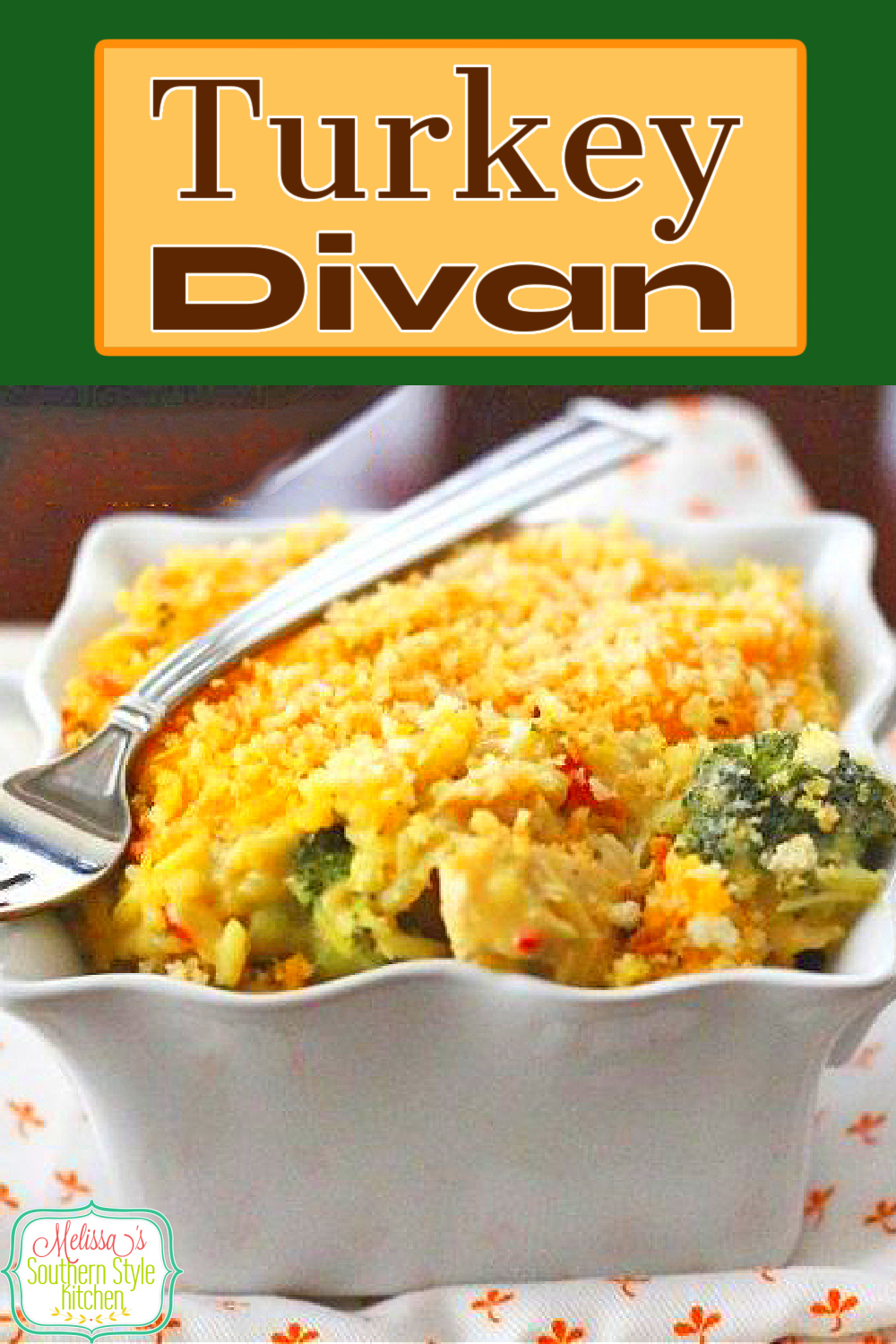 Turn leftover turkey into this Turkey Broccoli Rice Divan. It's equally delicious with chicken, and a tasty way to enjoy a round 2 meal #turkeydivan #chickendivan #chickenandrice #leftoverturkeyrecipes #turkeyrecipes #casseroles #dinnerideas #dinner #southernfood #southernrecipes #turkey #thanksgiving via @melissasssk