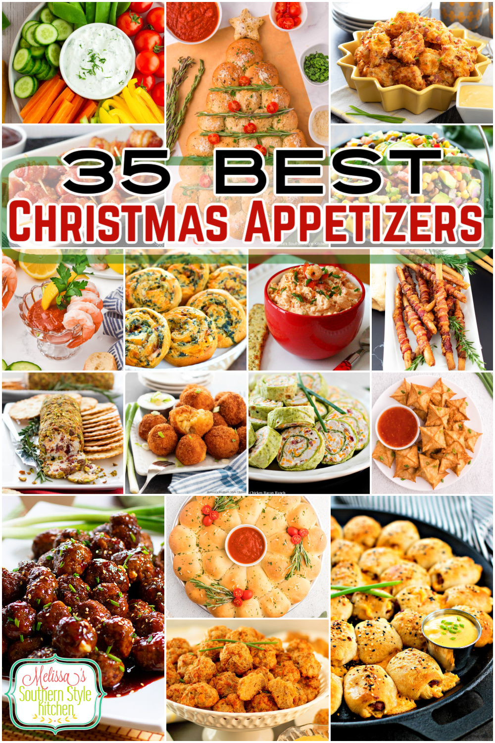 Get the party started with this collection of 35 of the Best Christmas Appetizer Recipes to kick start the holiday celebrations! #christmasappetizers #appetizerrecipes #christmasrecipes #easyappetizers via @melissasssk
