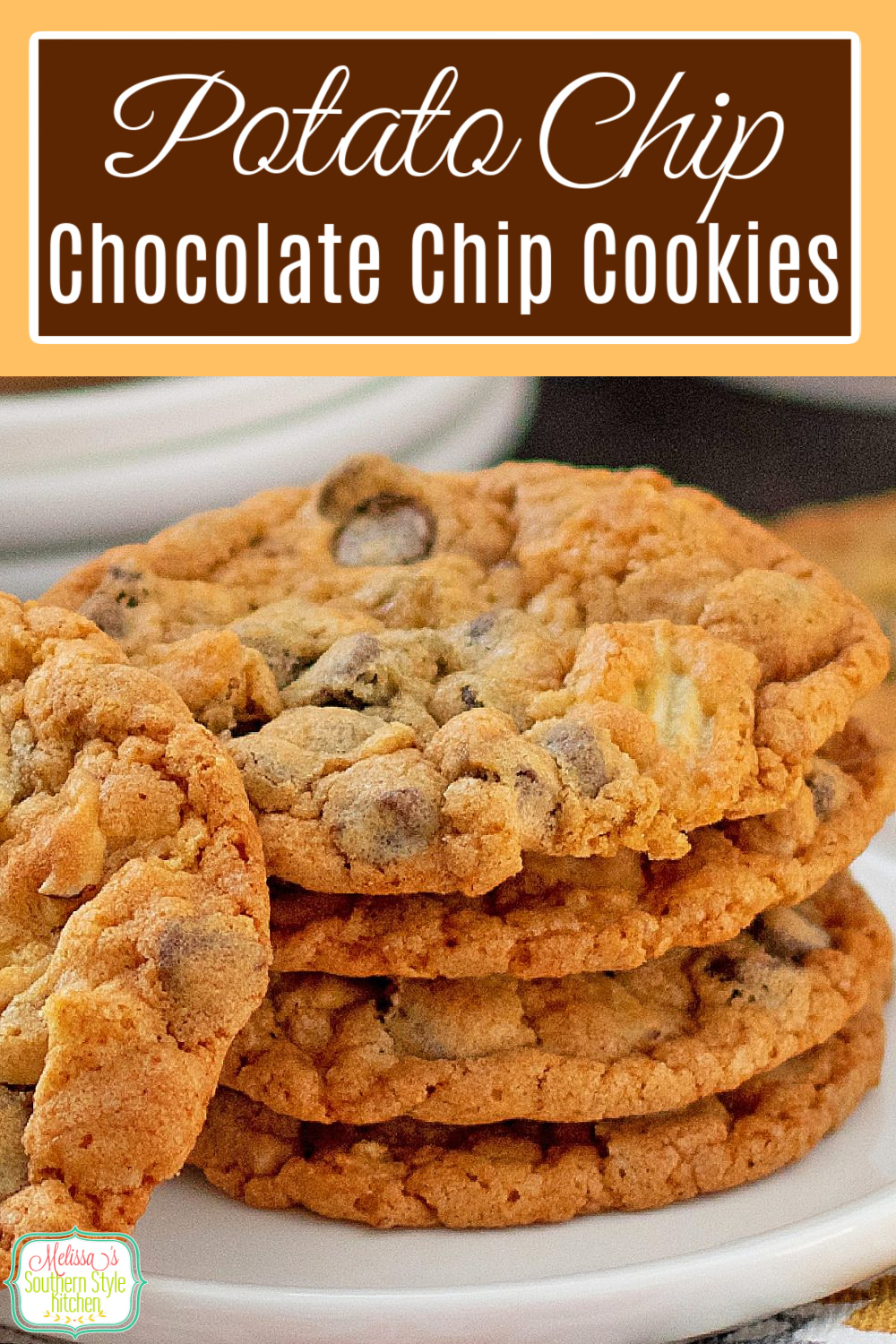 These Potato Chip Chocolate Chip Cookies feature that sweet and salty flavor combination that makes them impossible to resist! #potatochipcookies #cookierecipes #chocolatechipcookies #cookierecipes #christmascookies via @melissasssk