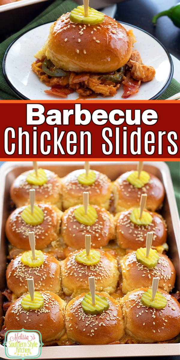 This Barbecue Chicken Sliders Recipe is a simple and scrumptious dish to serve for family meals, casual entertaining and game day snacking. #bbqchicken #barbecuechickensliders #easysliderrecipes #easychickenrecipes #bbqchickensliders #superbowlrecipes #barbecuechicken via @melissasssk