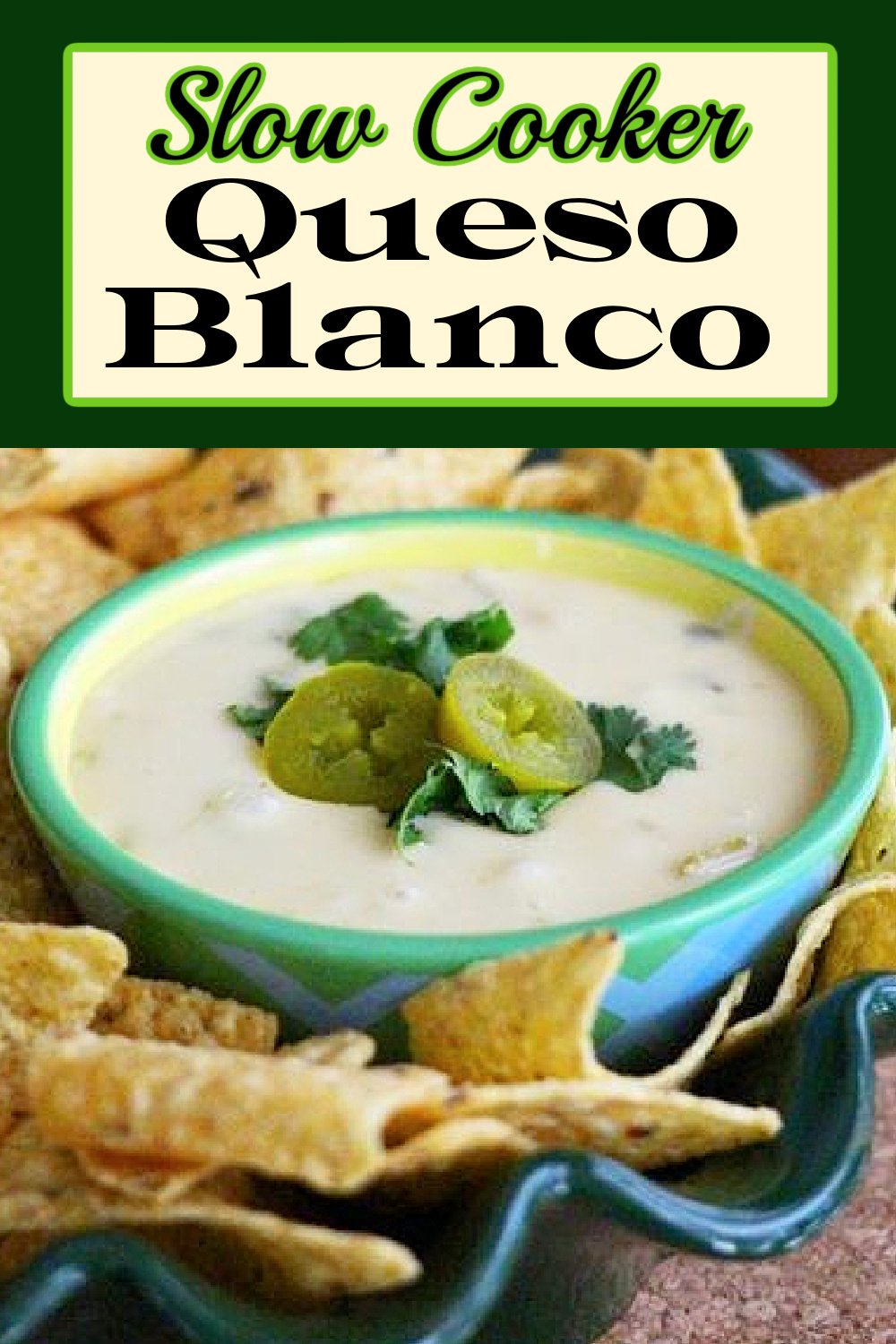 This creamy Slow Cooker Queso Blanco Dip is just like the addictive dip served at Mexican restaurants made in a slow cooker at home #quesoblancodip #slowcookerdip #diprecipes #mexicandip #quesorecipes #crockpotquesodip #crockpotrecipes #slowcookedquesodip via @melissasssk
