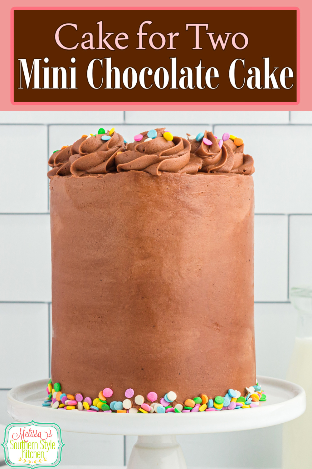 Small Batch Mini Chocolate Cake made in small pans for two. Rich, moist, and perfect when you want dessert without leftovers. #chocolatecake #minicakes #minichocolatecake #birthdaycake #valentinesday #christmasdessert via @melissasssk