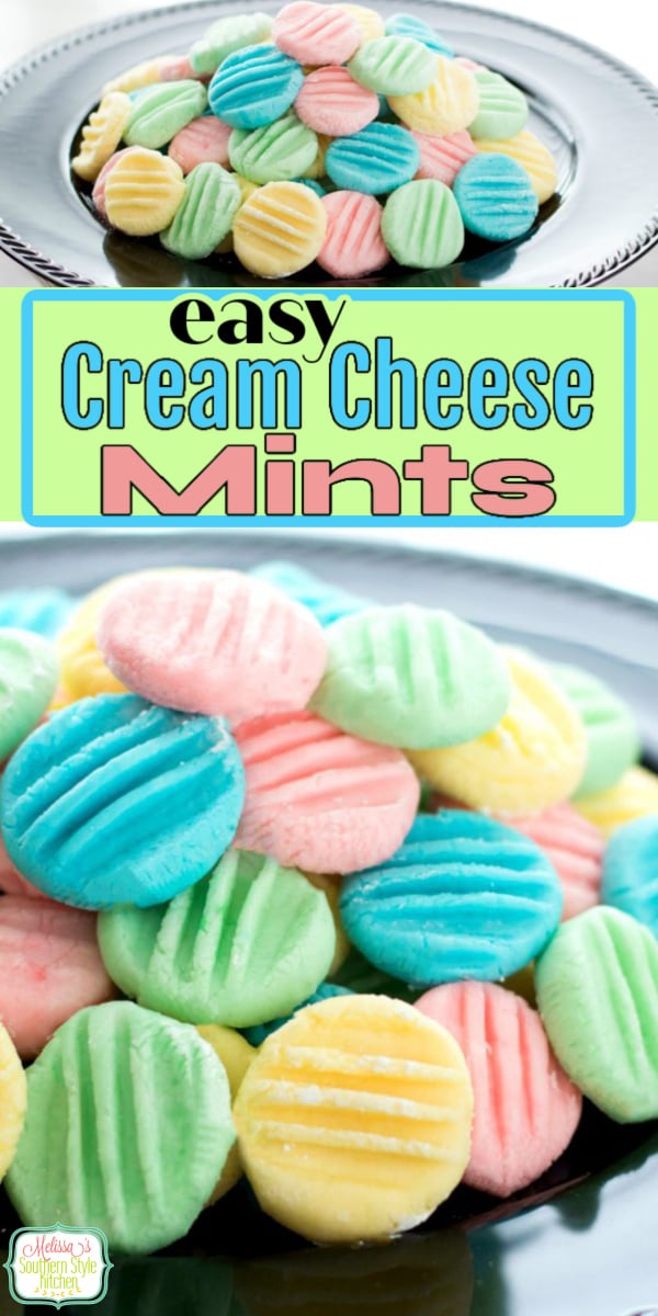 These simple Cream Cheese Mints melt in your mouth #mints #springdesserts #sweets #candy #creamcheesemints #mintrecipes #desserts #easydesserts #easyrecipes via @melissasssk