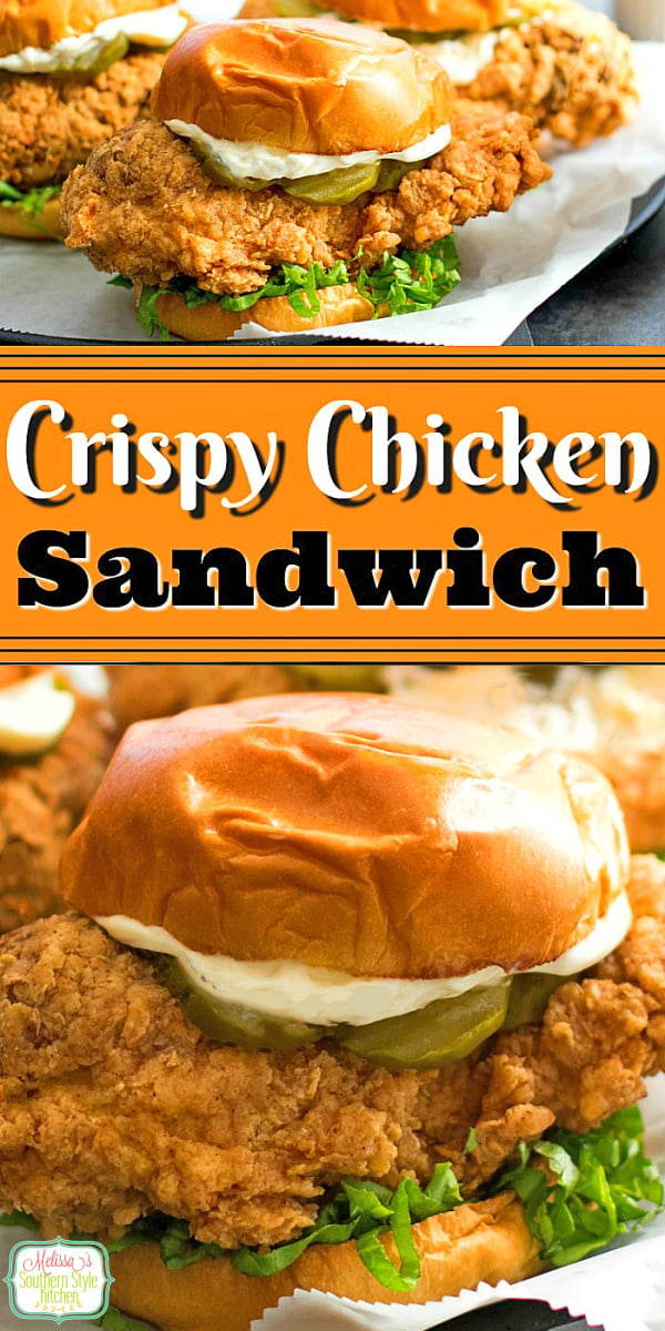 This Crispy Chicken Sandwich is better-than-takeout #chickenrecipes #easychickenrecipes #crispychicken #dinner #dinnerrecipes #southernfriedchicken #southernrecipes via @melissasssk