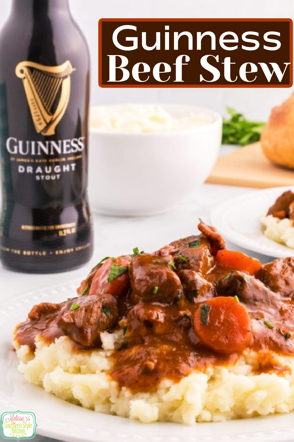 This mouthwatering Guinness Beef Stew features a rich full bodied broth that's perfectly seasoned and filled with fresh vegetables #guinnessstew #guinnessbeefstew #beefrecipes #stew #easybeefstew #guinness #stpatricksday #stpatricksdayrecipes via @melissasssk