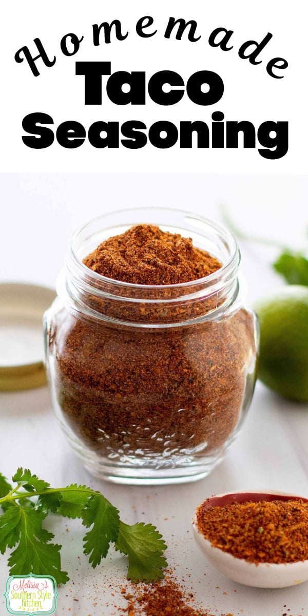 Make your own Homemade Taco Seasoning in a snap and you'll be ready for a homestyle fiesta any night of the week #tacoseasoning #tacos #tacotuesday #homemadetacoseasoning #southernrecipes #homemadetacoseasonings via @melissasssk