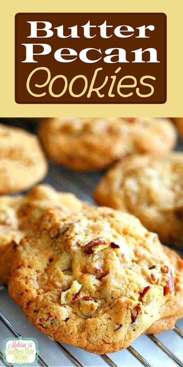 Fill your cookie jar with these decadent Southern style Butter Pecan Cookies #cookies #pecans #butterpecancookies #cookierecipes #desserts #pecancookies via @melissasssk