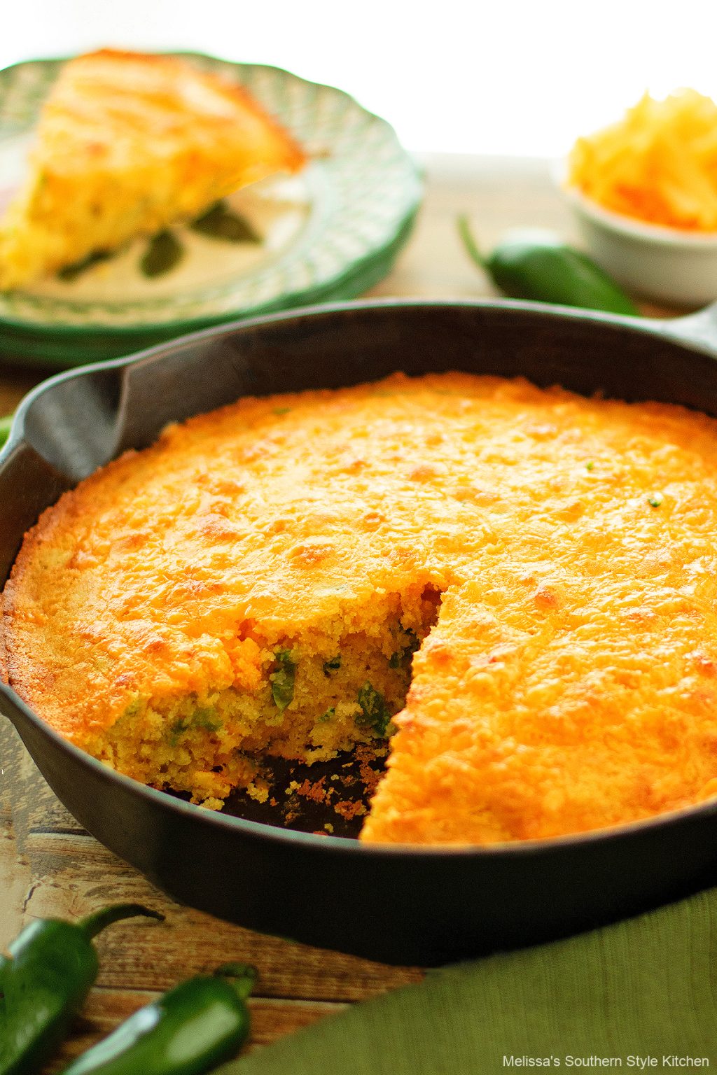 Jalapeno Cheddar Cornbread - melissassouthernstylekitchen.com