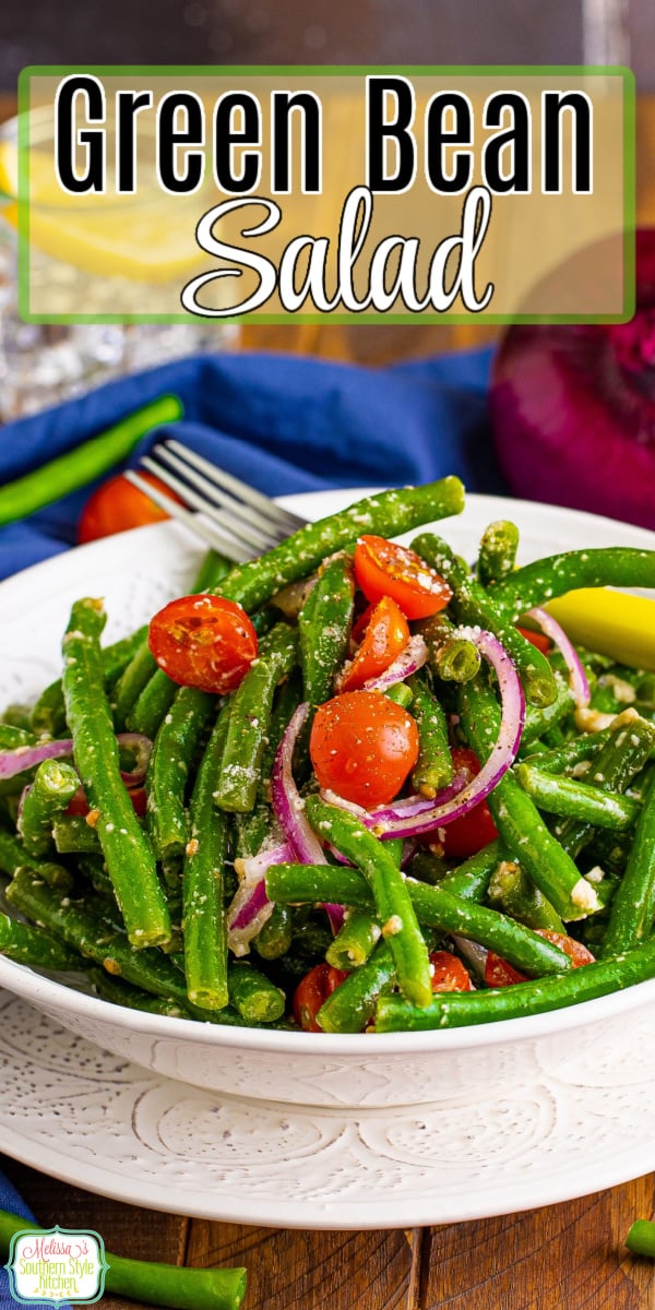 This fresh Green Bean Salad recipe is a spectacular side dish option for the holidays, backyard picnics and potluck parties #greenbeans #greenbeansalad #saladrecipes #southerngreenbeans #easysaladrecipes #vegetarianrecipes #greenbeanrecipes via @melissasssk