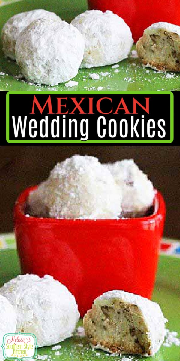 Mexican Wedding Cookies #mexicanweddingcookies #cookies #snowballs #russianteacakes #cookierecipes #mexican #desserts #dessertfoodrecipes #southernfood #southernrecipes #cincodemayo via @melissasssk