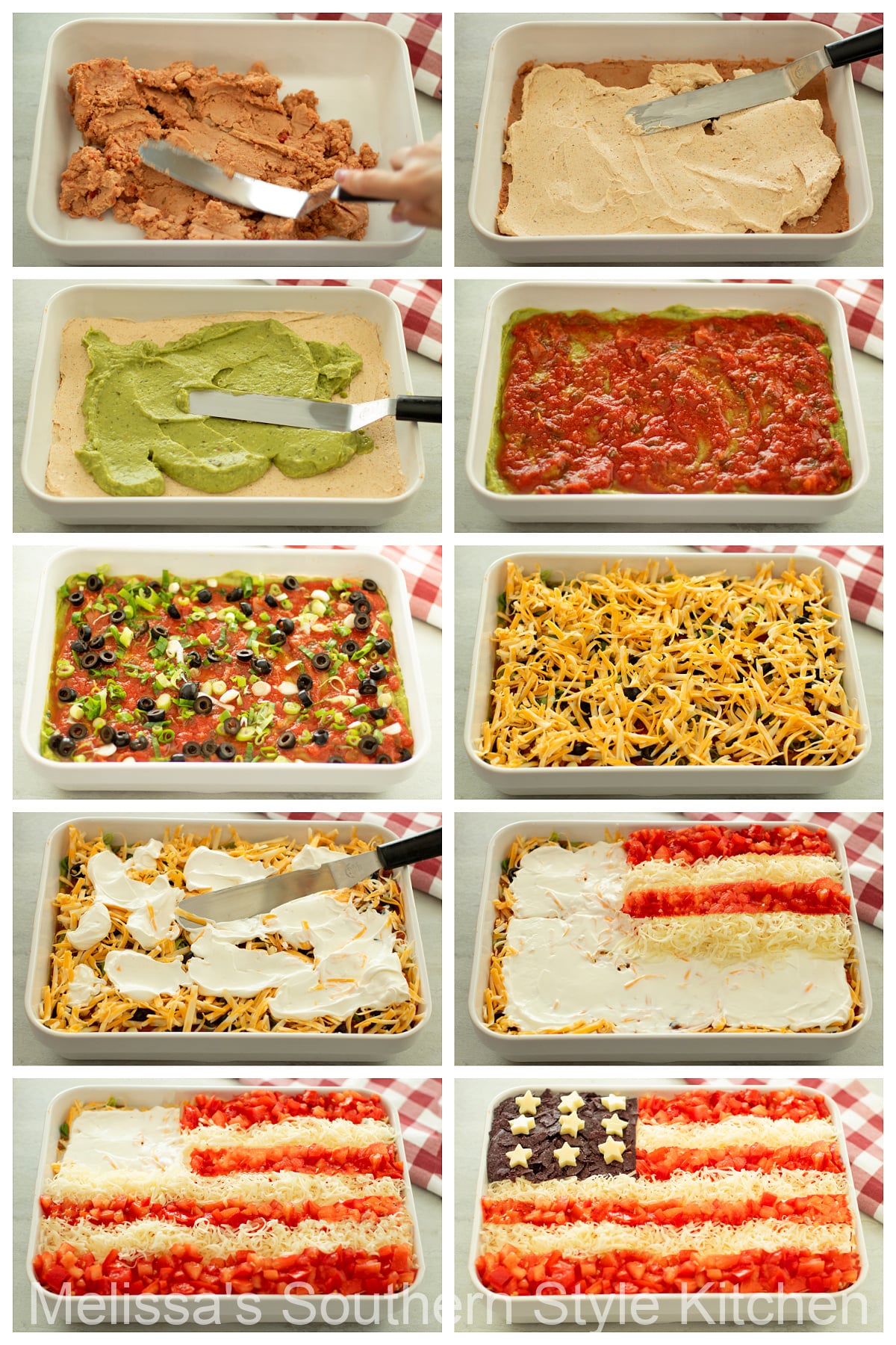 American Flag Taco Dip Melissassouthernstylekitchen American flag taco dip melissassouthernstylekitchen