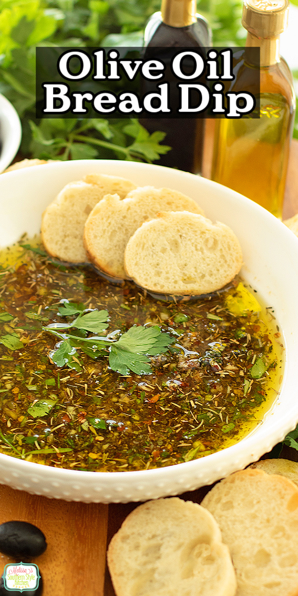 Serve this Olive Oil Bread Dip with warm, crusty bread for a restaurant-style appetizer you can enjoy at home anytime. #oliveoildip #oliveoilbreaddip #copycatbreaddip #easyappetizers #healthyappetizers via @melissasssk