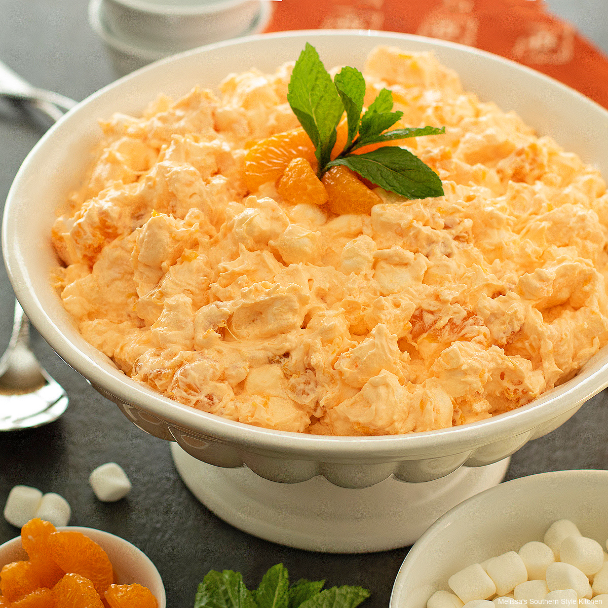 Orange Fluff Salad - melissassouthernstylekitchen.com