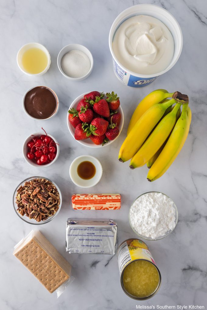ingredients-to-make-banana-split-cake