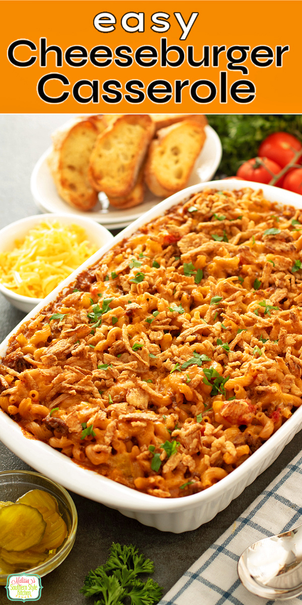 Craving comfort food? This easy Cheeseburger Macaroni Casserole is cheesy, hearty, and packed with classic burger flavor baked into one dish. #cheesburgermacaronicasserole #cheesburgermacaroni #macaronirecipes #cheeseburgers via @melissasssk