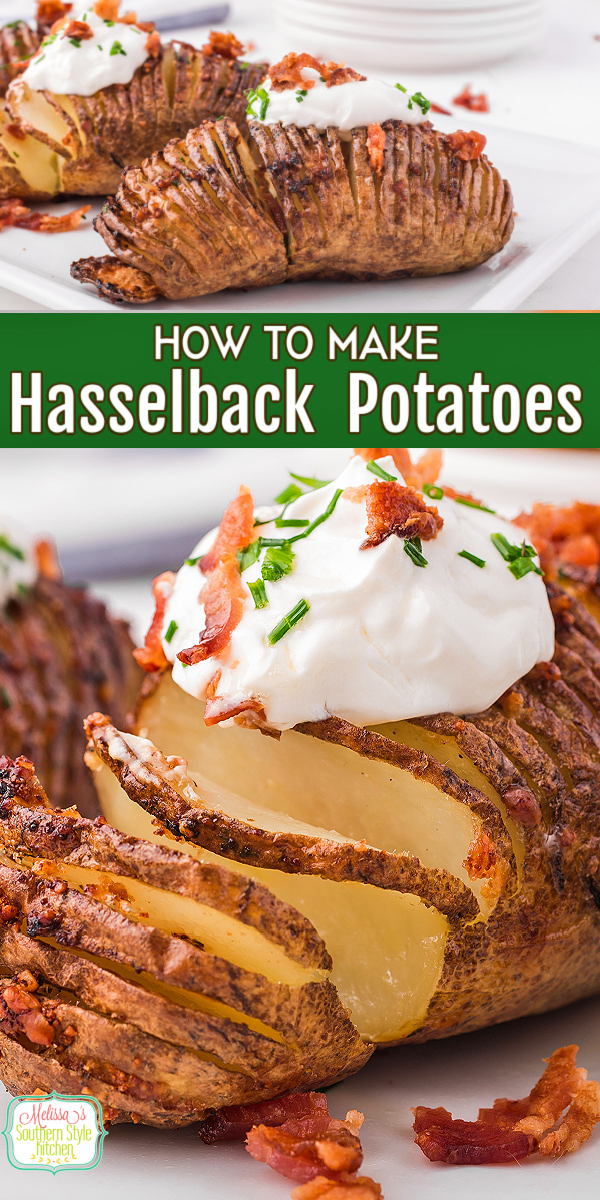 Crisp, golden, and buttery, these Easy Hasselback Potatoes are a flavorful and impressive side dish that pairs perfectly with any main course. #hasselbackpotatoes #bakedpotatoes #loadedpotatoes #potatorecipe via @melissasssk