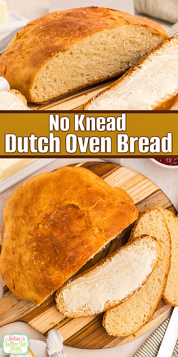 This No Knead Dutch Oven Bread is easy, fuss-free, and bakes up golden, crusty, and downright comforting using simple pantry ingredients. #dutchovenbread #nokneadbread #dutchovenbread #breadrecipes #nokneaddutchovenbread via @melissasssk