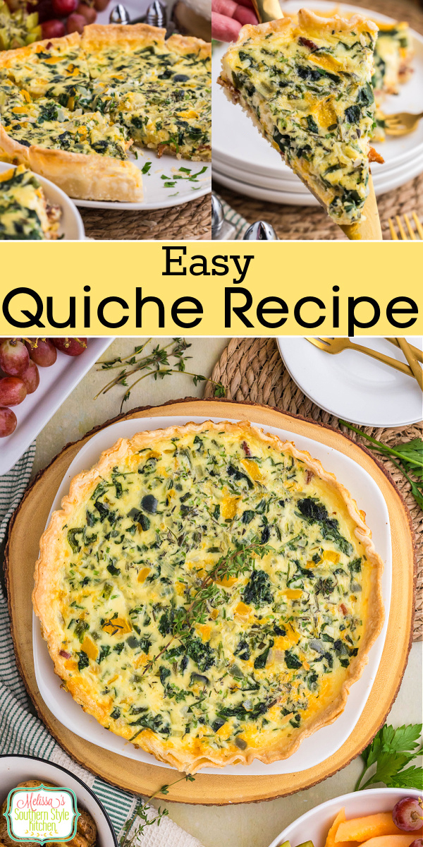 This Easy Quiche Recipe is made with simple ingredients for a creamy, savory brunch favorite. Perfect for busy mornings or make-ahead meals. #quicherecipe #spinachquiche #quiche #breakfastrecipes #brunchrecipes #christmasbrunch via @melissasssk