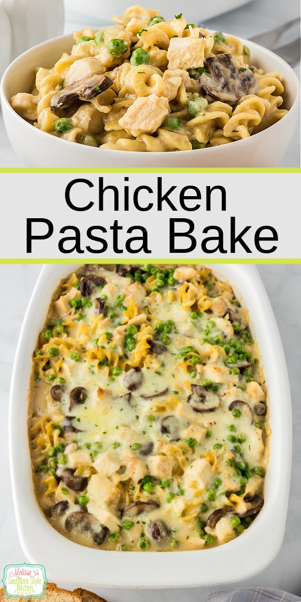 Looking for an easy dinner idea? This chicken pasta bake is creamy, cheesy, and packed with flavor. It&rsquo;s a simple weeknight meal your whole family will love. Don&rsquo;t forget to pin it! #chickenpastabake #pastabake #chickencasserole #easycasserole #weeknightdinner #easyfamilydinner #comfortfoodrecipes #familydinnerideas #dinnerideas #quickandeasymeals #easyrecipes #homecooking #cozymeals #cheesypasta #pastarecipes #chickendinner #mealprepideas #makeaheadmeals #budgetfriendlymeals #southerncooking via @melissasssk