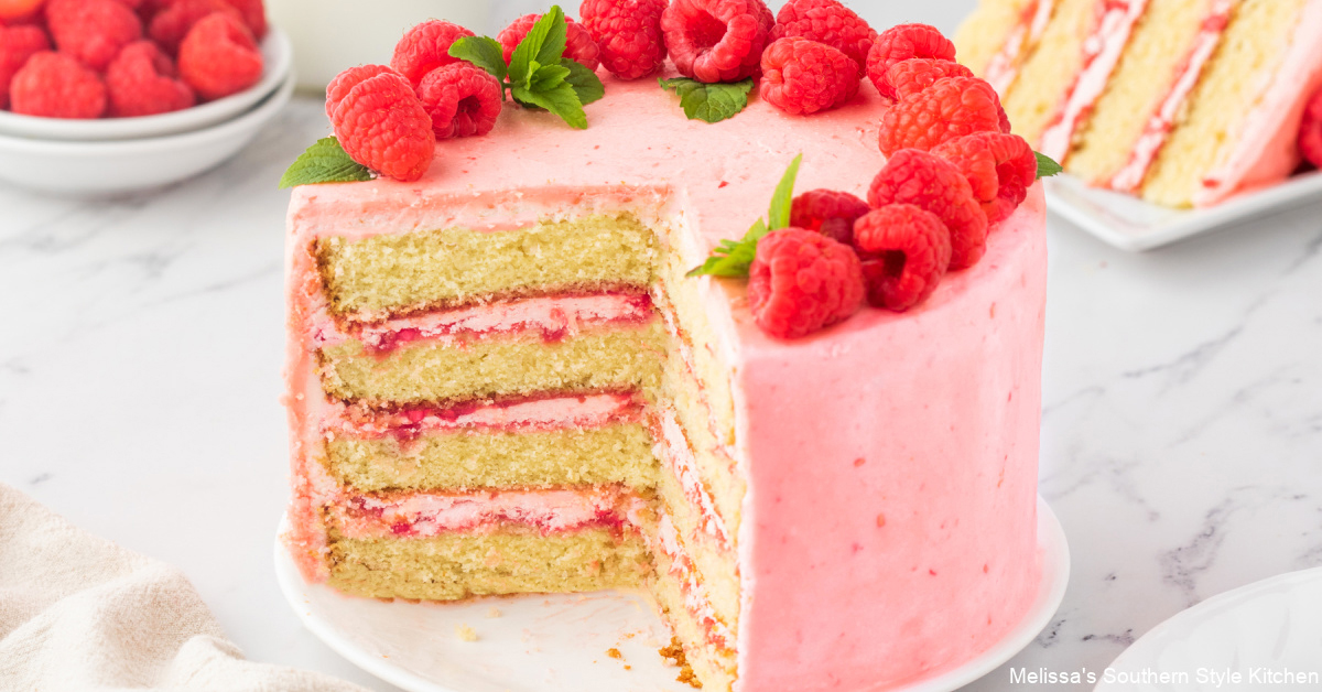 Raspberry Cake - melissassouthernstylekitchen.com