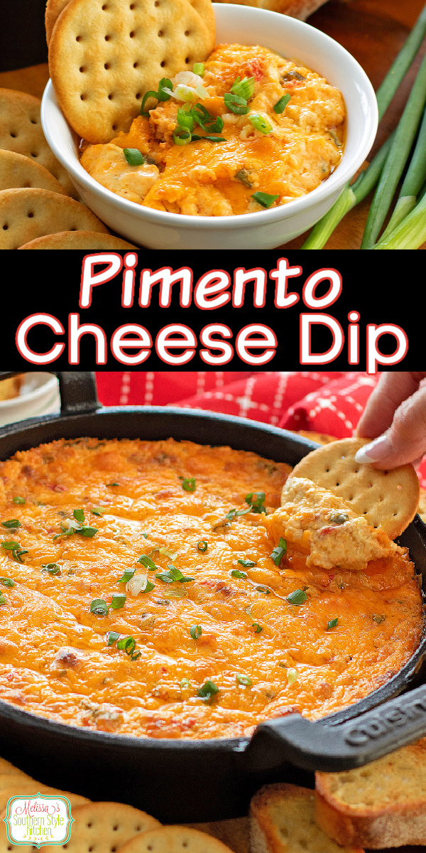 This baked pimento cheese dip is warm, creamy, and irresistibly cheesy 🧀 The perfect easy Southern appetizer for parties, game day, or anytime snacking! #cheesedip #pimentocheese #pimentocheesediprecipes #footballappetizers #bakedpimentocheesedip via @melissasssk